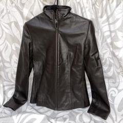 【美品】カルバンクライン　ラムレザージャケット　ブラック　ライダース Calvin Klein カルバンクライン シングル ライダースジャケット