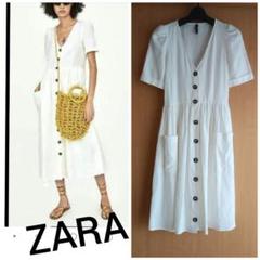 ZARA★リネンホワイトワンピース