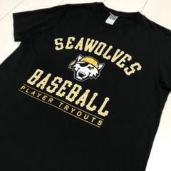 レギュラー古着！SEAWOLVES BASEBALL 海賊狼 チーム Tシャツ