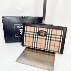 極美品】 Burberry バーバリー 二つ折り財布 がま口 ノバチェック