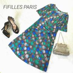 フィフイーユ✳️半袖ワンピース【t1】ドレス ストレッチ フランス製 S～M