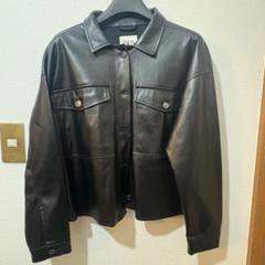ZARA 未使用　本革　ブラック ライダースジャケット　レディース　Mサイズ ☆ZARAザラ本革 オーバーサイズ レザーライダースジャケット