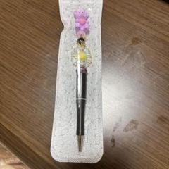 紫色のクマ付きボールペン