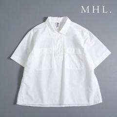 MHL マーガレットハウエル　コットン リネン　シャツ　M 半袖 MHL. マーガレットハウエル コットンリネンシャツ M グリーン