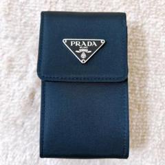 PRADA プラダ シガレットケース 小物入れ ブラック 三角プレート　美品 PRADA プラダ シガレットケース 小物入れ ブラック 三角プレート