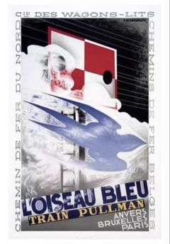 【匿名配送】カッサンドル ポスター ワゴン・リッツ（ロワゾー・ブルー）未使用 WAGONS-LITZ 'ROUTE BLEUE' POSTER [REPRODUCED EDITION