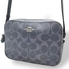 美品 COACH コーチ ショルダーバッグ カメラバッグ ネイビー レザー 馬車