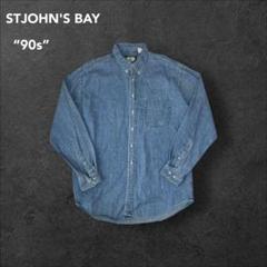 セントジョンズベイ 90s 古着 BD長袖デニムシャツ ブルー L