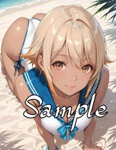 競泳水着 アニメ コスプレ AI美女 L版 デジタルアート イラスト LY533