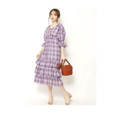 【美品】SNIDEL チェックワンピース　ティアードワンピース