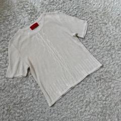 ✨ ロベルタディカメリーノ ✨半袖 ニット トップス M ベージュ ナチュラル