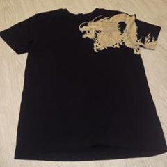 クロップドヘッズ 梵字ドラゴンTシャツ ブラック 刺繍 龍 プリントTシャツ