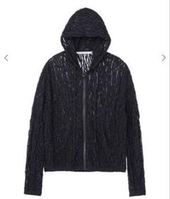 Uneven lace zip-up hoodie ブラックのサムネイル