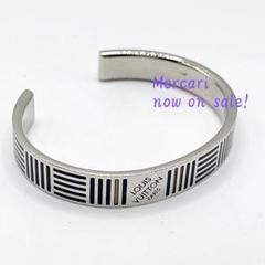 【美品】LouisVuittonバングルリストバンドブラック・シルバー Amazon | [ルイヴィトン] ブレスレット アクセサリー M6456D