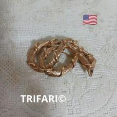 lotuscloud 2525⭐️TRIFARI トリファリヴィンテージブローチ Trifari トリファリ ゴールドートーン ロータスリーフ 蓮の葉
