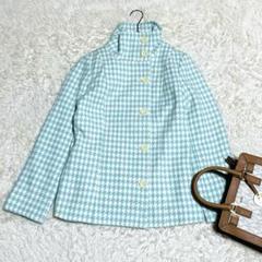 3rd Wave♡ピーコート アウター 羽織 水色 L 千鳥格子 ウール混