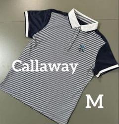 Callaway ゴルフウェア レディースポロシャツ M ネイビーストライプ