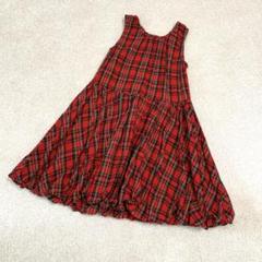 【美品】パンパンチュチュ チェックワンピース　130