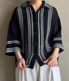 最終値下　新品未使用MIRY DCERA コットン刺繍シャツジャケット　ブラックのサムネイル