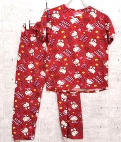 SANRIO Hello kitty 昭和レトロ 古着 ロゴ 総柄 パジャマ