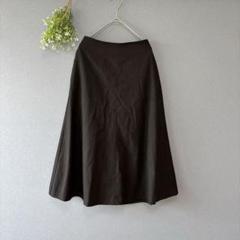 グローバルワーク［M］美品　高見えなめらか素材　レーヨン混ミモレ丈フレアスカート