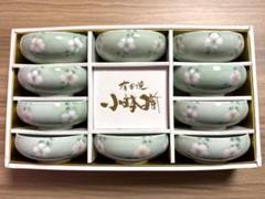 向付　小鉢　菊図　茶碗　鉢　小鉢　懐石料理　会席膳　茶道具　茶道　10客　木箱 茶器/茶道具 懐石道具（会席道具） 四つ椀】 黒真塗り 小丸椀
