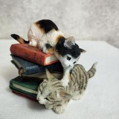 カントリーアーティスト　本の上で遊ぶねこ