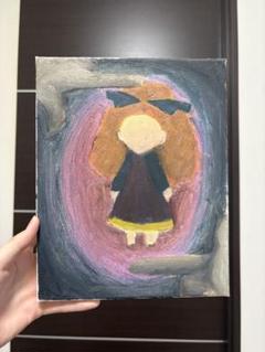 ⭐︎新品未使用品⭐︎油彩画　絵画 油絵 新作人気 一番小さい油絵○24K純金太陽の日の出赤富士山△がん