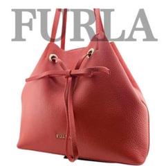 ✨美品✨ FURLA フルラ　コスタンザ　巾着　トートバッグ　レザー　レッド
