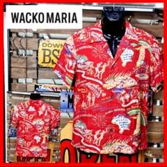 WACKO MARIA ギルティパーティーズ　レーヨン　総柄アロハシャツ　レッド