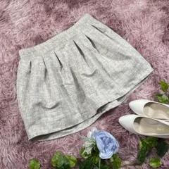 【JILLSTUART】ミニスカート　『S』　シルバー タック フレアスカート