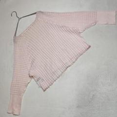 美品★Kastane ニットカットソー シアー ドロップショルダー ピンク F