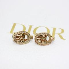 Dior クリスチャンディオール CD ロゴ ゴールド ストーン イヤリング