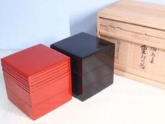 【良品】輪島塗 輪島屋本店造 重ねの器 五段重箱/銘々皿5客 お重/弁当箱 漆器 良品】輪島塗 輪島屋本店造 重ねの器 五段重箱/銘々皿5客 お重