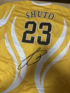 周東着用　サイン入り　SoftBank Hawks ユニフォーム 23番 状態S】ソフトバンクホークス SHUTO 23 サイン入りL 周東鷹祭