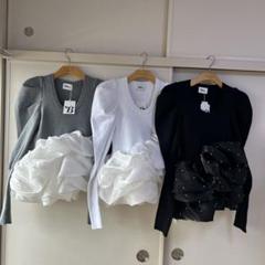 Bibiy. AMELIEPEPURAMUKNIT ぺプラムパールニット
