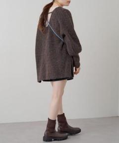 Kastane メランジVあきニットプルオーバー