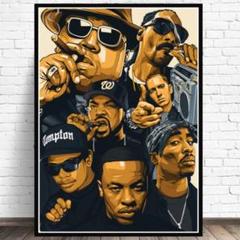 ヒップホップ レジェンド キャンバスアートポスター 2pac 50×70cm