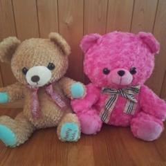 Girly bear BIG ぬいぐるみ ピンク・ブラウン