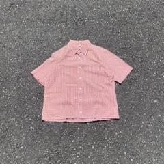 90's old uniqlo レッド ギンガムチェック 短丈 ボックス シャツ 90's old uniqlo レッド ギンガムチェック 短丈 ボックス シャツ