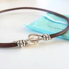 【廃盤希少】TIFFANYノット ダブルブレスレット　パロマピカソ　レザー 廃盤希少】TIFFANYノット ダブルブレスレット パロマピカソ