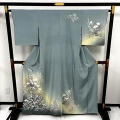 作家物 加賀調友禅 上品な花柄 裄65 紋無し 付下げ 訪問着 着物T