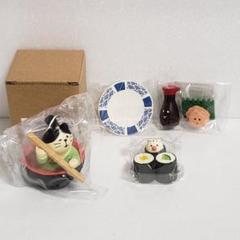 (020)コンコンブル 4点まとめ売り 赤だし一寸法師猫 細巻き文鳥 寿司小皿他