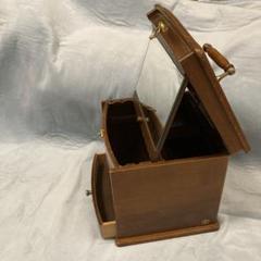 昭和レトロ　アンティーク　木製メイクボックス