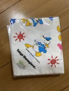 レトロ　ディズニーランド　ロゴ入り　ハンカチ　ドナルド