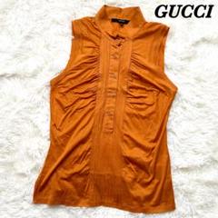 952 GUCCI ブラウス ノースリーブ オレンジ 38