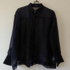 JEANASIS 　シャンブレーシアーシャツ　ブラック　長袖