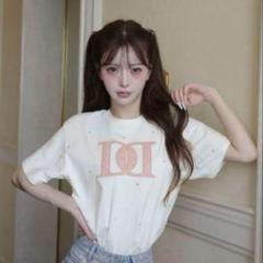 Darich ダーリッチ キルティングアップリケビジューTシャツ