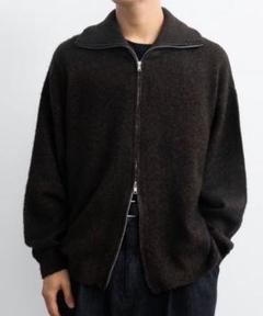 sinss ルーズ シルエット ジップ ニット チャコール L SINSS（シンス）の「Loose silhouette zip knit / ルーズ