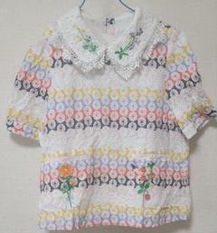 【限定販売】 未使用美品 フランシュリッペ メルカリ - 総刺繍半袖シャツ トップス